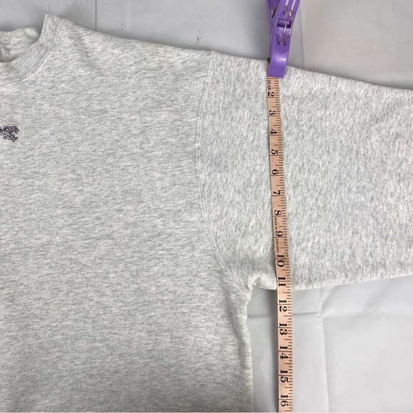 Fruit of the Loom Gray Cat Embroidered bat wing xxl crew neck Y2k - Picture 7 of 8